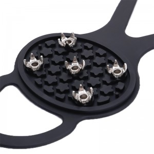 Kundenspezifische schwarze Silikon-Eisplatten, rutschfeste Steigeisen zum Klettern, Wandern