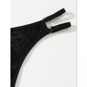 Neue heiße Mode schwarz aushöhlen Spitze Mesh Frauen Minikleid Sexy Lingersi