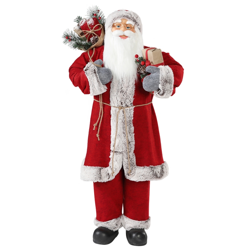 30 ~ 110 cm Weihnachten stehend Santa Claus mit Geschenk Tasche Ornament Dekoration Festival Holiday Figur Collection Traditionelle Weihnachten