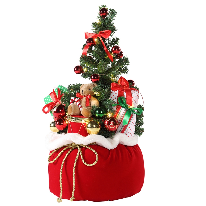 60cm Weihnachten Bär Baum Home Display Geschenke Tasche LED Feiertag Ornament Dekoration Figur Party Collection Weihnachtsbaumlichter