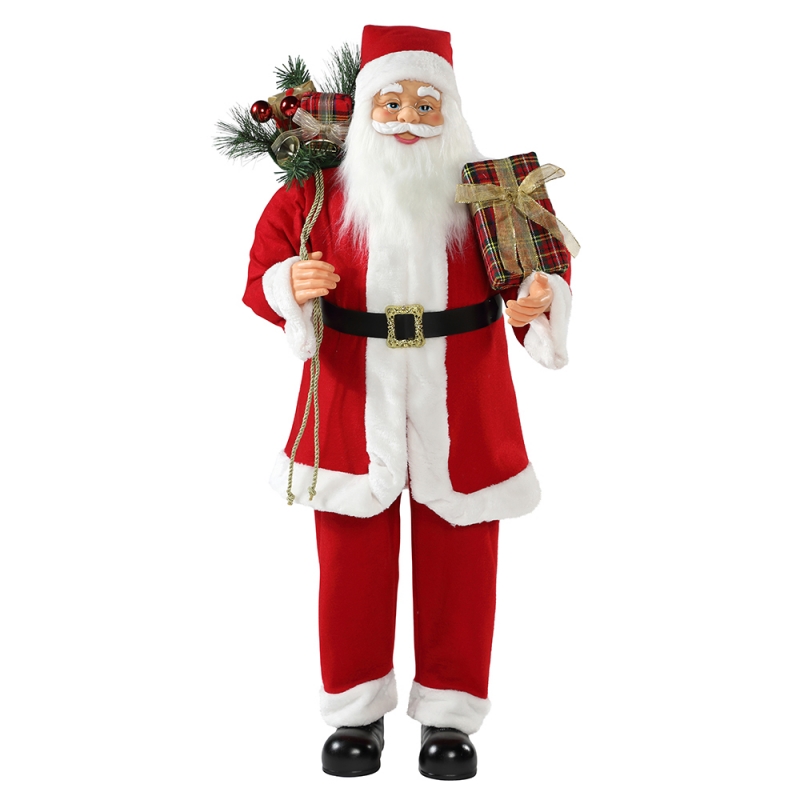 30 ~ 110 cm Weihnachten stehend Santa Claus mit Geschenktetasche Ornament Dekoration Traditionelle Figurenkollektion Weihnachtserie