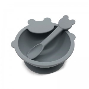 Lebensmittelqualität Silikon-Babyschüsseln mit Saug, Fütterungssets für Baby