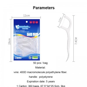 Effektive Reinigung Private Label Hohe Qualität 50 stücke Dental Floss Pick OEM Bag Packing Zahnseide