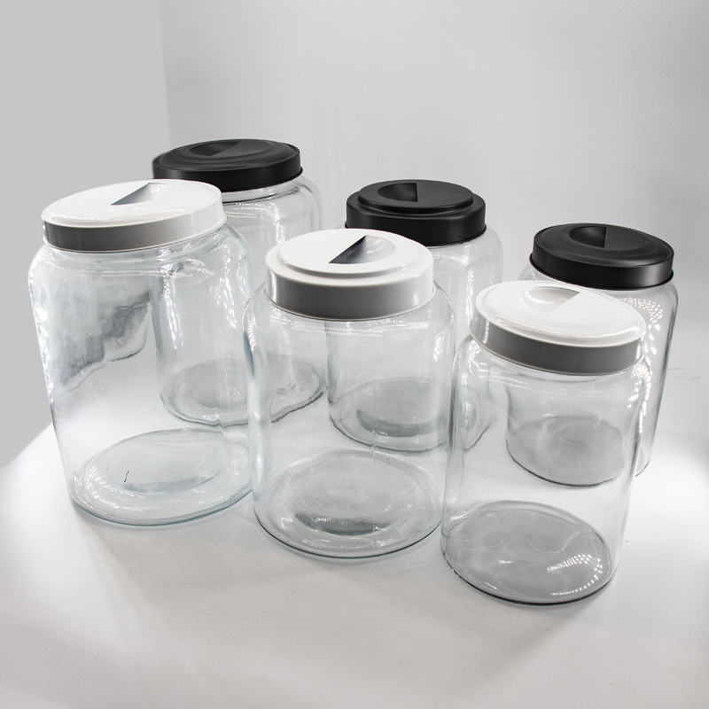 Großhandel Glasfutter-Speicher-Kanister-Gläser mit Metalldeckeln für Küche eingestellt
