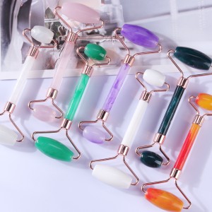 Roller Gesicht Abnehmen Massager Hubwerkzeug Harz Gesichtsmassage Roller Haut Massage Schönheitspflege V-förmig Doppelkopf