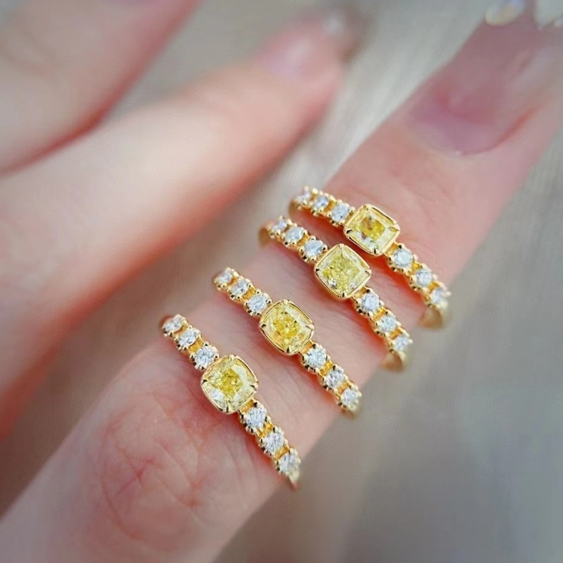 Modeschmuckhersteller 18K/14k/10k/9k gold einzeln gelbe diamant stein frauen goldringe designs