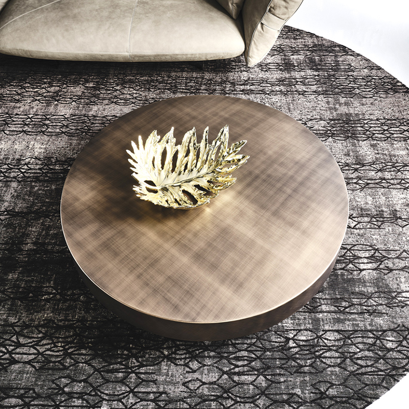 Italienisches Design moderner rotierender Glas Seitenschuhe Gold Metall Edelstahl Luxus runder Couchtisch Set