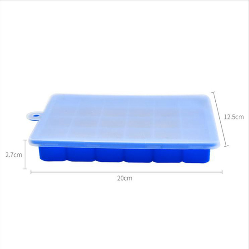BPA-freies 15-Kavitorie-Silikon mit Abdeckung Eismascherinform quadratische Form Silikon Eisform Eiswürfelschalen