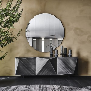 Italienisch modernes Gold Metall -Hochglanz -Sideboard Luxusbuffet für Esszimmer