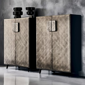 Italienisch moderner Luxus Retro Gold Metall Aufbewahrung Edelstahlschrank Sideboard -Buffet Buffet