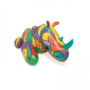 Pop Culture Rhino aufblasbare Sommerparty Wasserspielzeugfahrt mit schweren Anstiegsgriffe