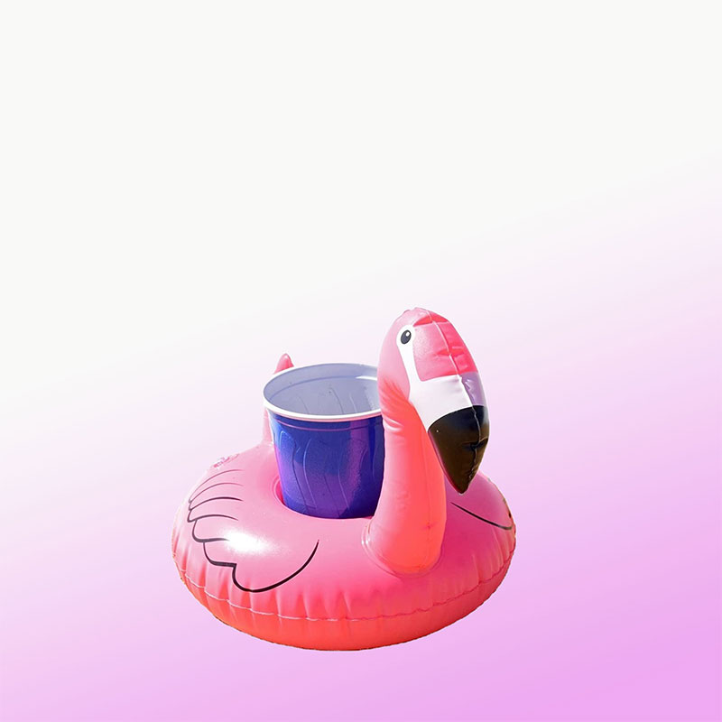 Mini -Tasse Halter aufblasbare Flamingo -Getränke Float Water Getränk Sitz