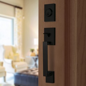 8003 Schwarzer Einstiegstür mit einer Eingangsschlosse mit einzelnen Setzen, Eingangsschloss -Set