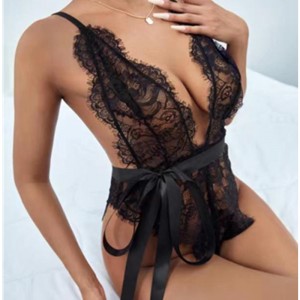 Sexy Spitze Teddy schwarz sexy spitzen bustiers sexy teddies dessous mit ribbon bogen