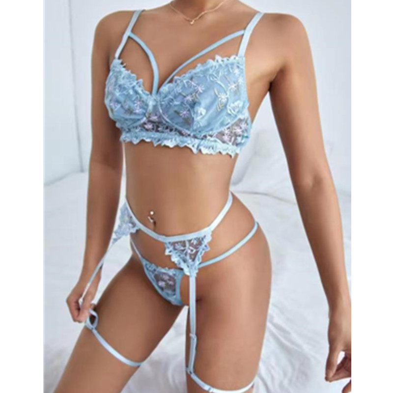 Sexy Stickerei Strumpfhalten Dessous Set Sexy Belt Teddies und Bastiers mit sexy G-String