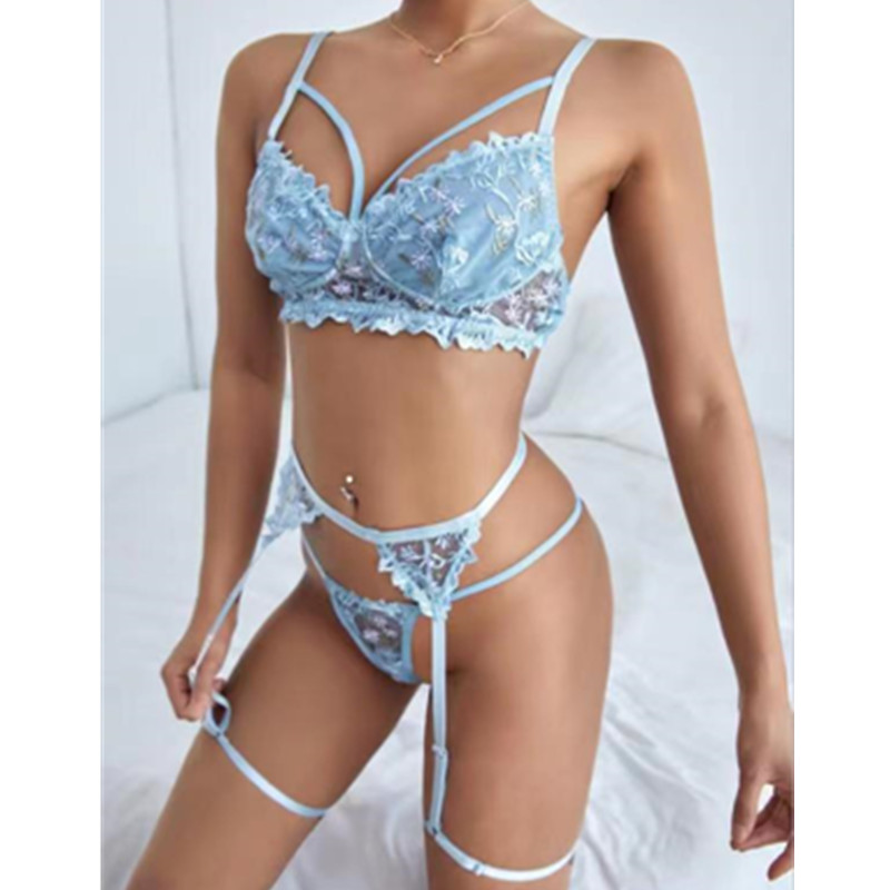 Sexy Stickerei Strumpfhalten Dessous Set Sexy Belt Teddies und Bastiers mit sexy G-String