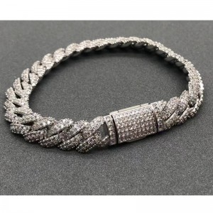 Tuochen Schmuck Sterling Silber 925 mit Moissanit -Steinarmband für den Menschen