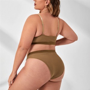 Einfache Push -up -Dessous -Set bequeme Frauen unterwire BH Set sexy Unterwäsche