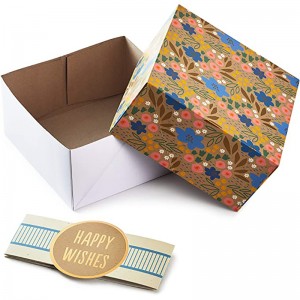 Hallmark-Geschenkboxen mit Wrap-Bändern, verschiedenen Größen (3-Pack:niedliche Blumen und Streifen) für Geburtstage, Brautschauer, Mutter Tag, beste Freunde