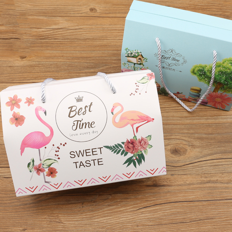 Hochgrad Mondkuchen Verpackung Box Schneeflocken knuspriger Einkaufstasche Nougat ein Pfund kreativer Keks Geschenkbox Handgemacht