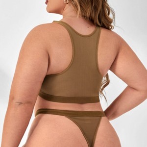 Seamless komfortable Frauen Dessous Set Panel BHs sexy Tanga Unterwäsche Set