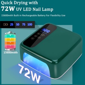 M&r 602prog grün korteloser LED -Nagelschein, drahtloser Nagelentrockner, 72W wiederaufladbares LED -Nagellicht, tragbare Gel UV -LED -Nagellampe mit 4 Timer -Einstellungssensor und LCD -Display, professionelle LED -Nagellampe für Gelp...
