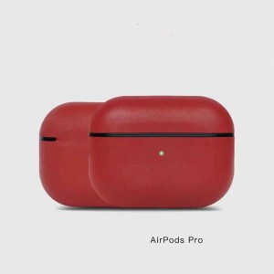 Airpods Pro Ledertasche, echtes Retro-Ölwachs-Verrückterpferd Ledertasche, vollständig handgefertigt, vorne LED sichtbar, (dunkelbraun)