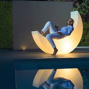 Party LED Luminous Swing Stuhl Outdoor/indoor Plastikmond Lampe Luminous Led Moon Schaukelstuhl