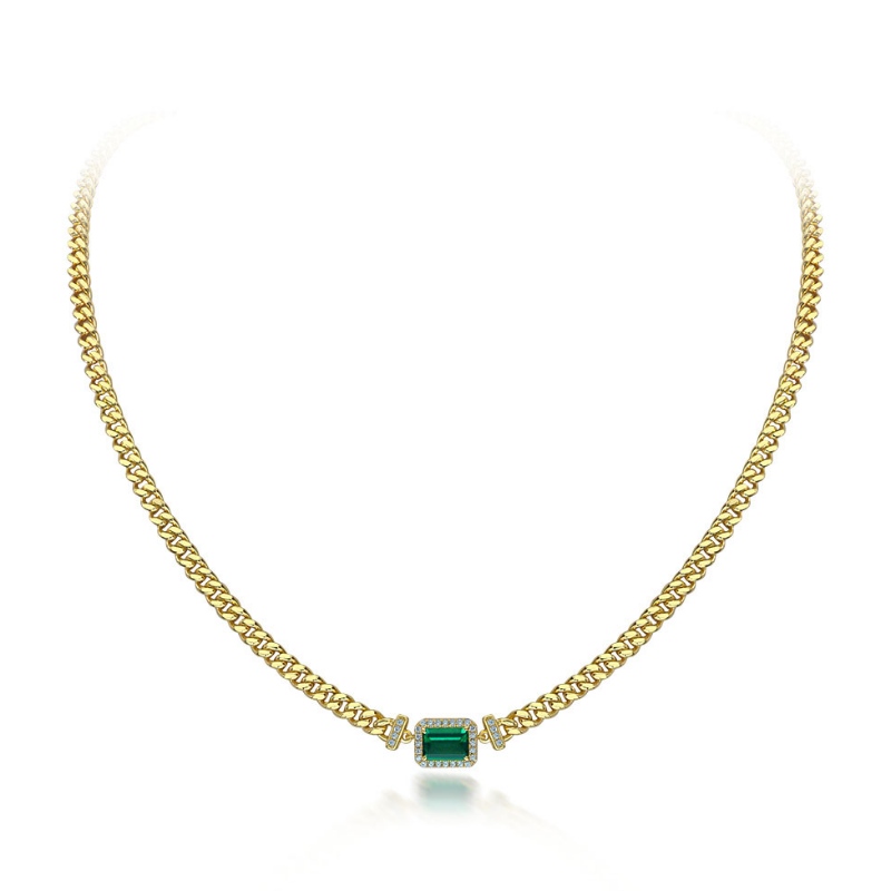 2022 NEU 1CT Kultivierter Smaragdanhänger 925 Silber Verstellbarer einfaches Halskette