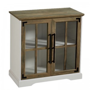 Küche Dining Wohnzimmer Sideboard Buffet Aufbewahrungsschrank, 32 Zoll, 2 Türen Doppelregal, zeitgemäßer Stil