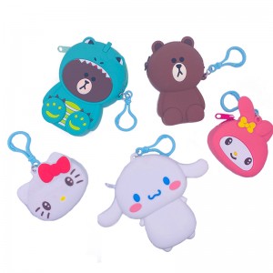 Süße und kleine Kartonfiguren Silikon -Emaille -Taschen für Kinder