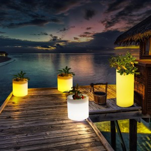 Outdoor -Garten -LED -LED -Blumentöpfe, RGB Farbwechselnde Plastik LED Beleuchtete Blumentöpfe für Hochzeit, Veranstaltungsparty, Hotel, Einkaufszentrum Eröffnungszeremonie Dekoration (wasserdichte IP68)