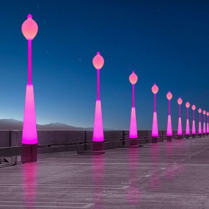 Garten mit Garten im Freien mit Stangenleuchte, 60 -W -RGB -Farbe Wunderschönes wasserdichtes Straßenlicht für Garten, Terrasse, Park, Schule, Rasen, Villa, Straßenbeleuchtung und Dekoration