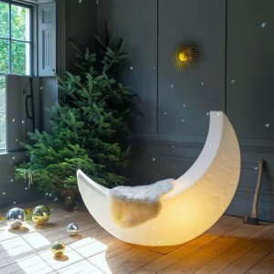 Party LED Luminous Swing Stuhl Outdoor/indoor Plastikmond Lampe Luminous Led Moon Schaukelstuhl