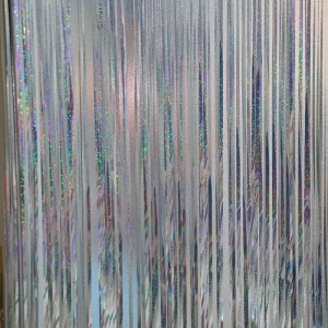Großhandel 1*2m Folie Regenvorhang für Geburtstagsfeier Hochzeit Hintergrunddekoration Regen Seide Multikolen Quasten Regen Seidenfeier
