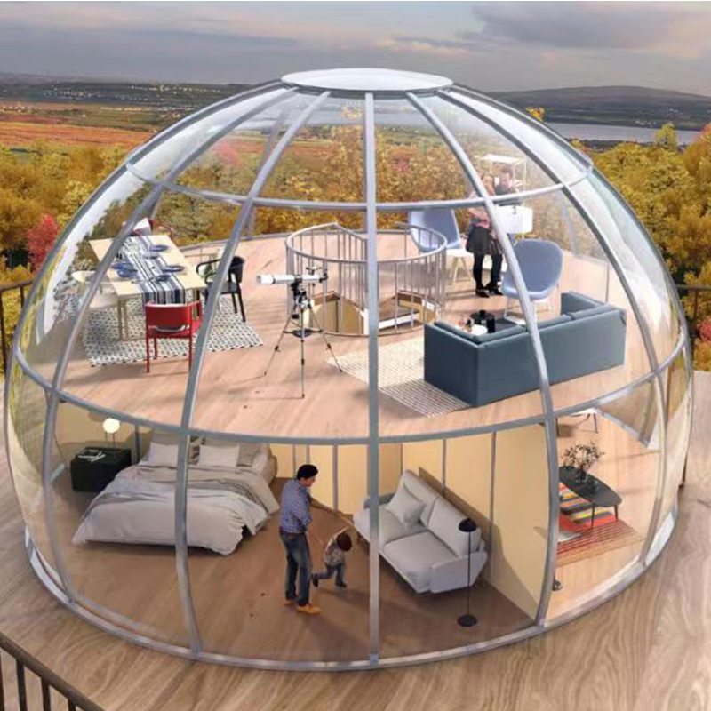 Transparentes Kuppelzelt geodätische Camping -Kuppelzelt im Freien für Resorthotel, Camping, Outdoor -Aktivitäten