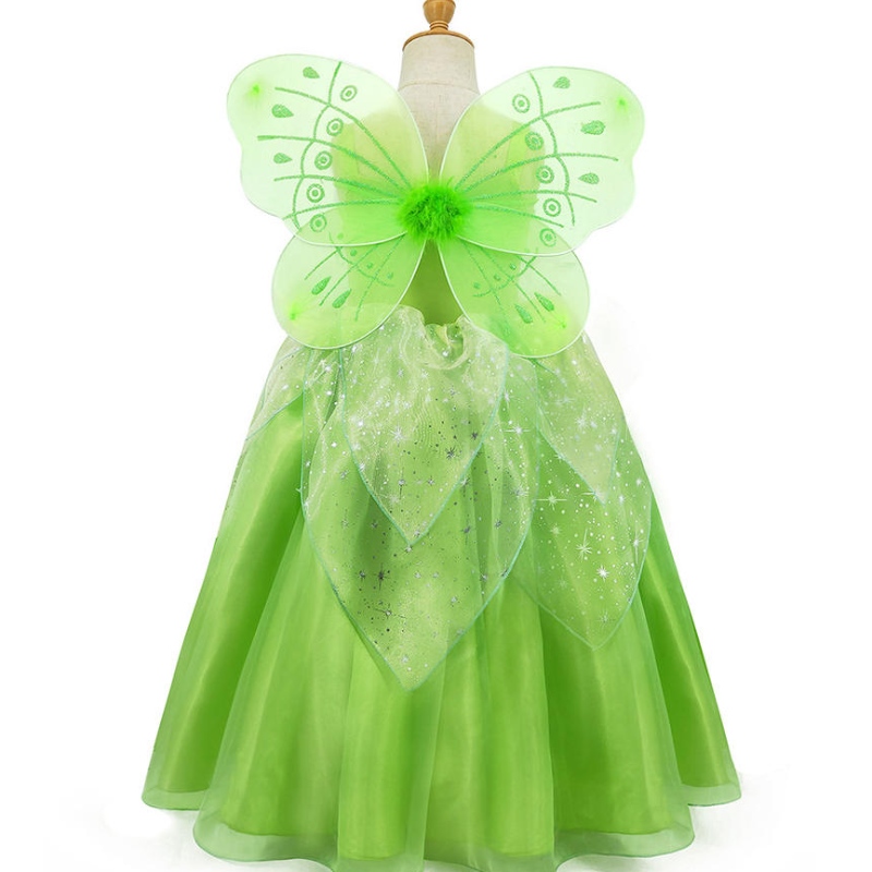 Mädchen Blume Fee Tinker Bell Dress up Kinder Prinzessin Mädchen Cosplay mit Wings Halloween Kostümpartykleid