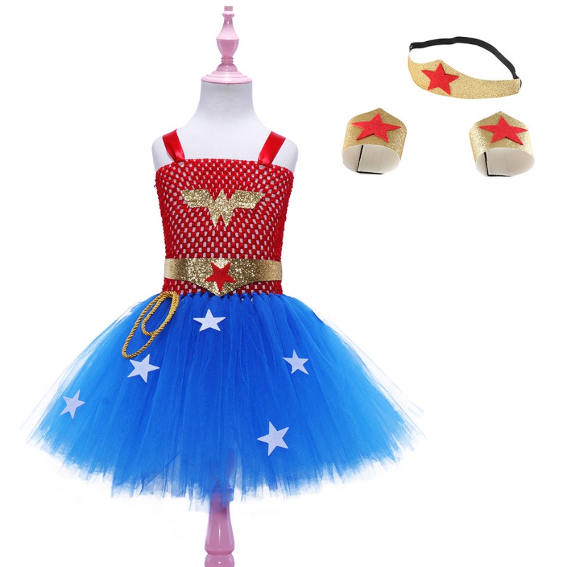 Mädchenkleid Cosplay Dawn of Justice Kleid für Mädchen Kinder Kinder Superhelden Cosplay Halloween Party Kleid Kostüm für 2-12 Jahre