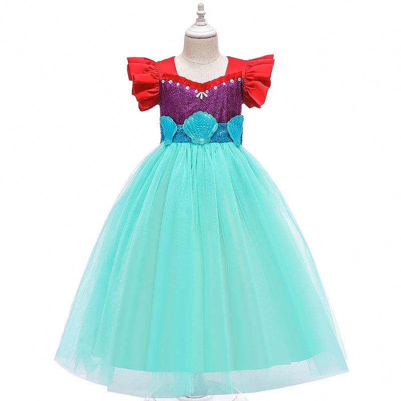 Baige Kids Mermaid Ariel Prinzessin Girl Kleid Halloween Performance Cosplay Kostüm Mry002