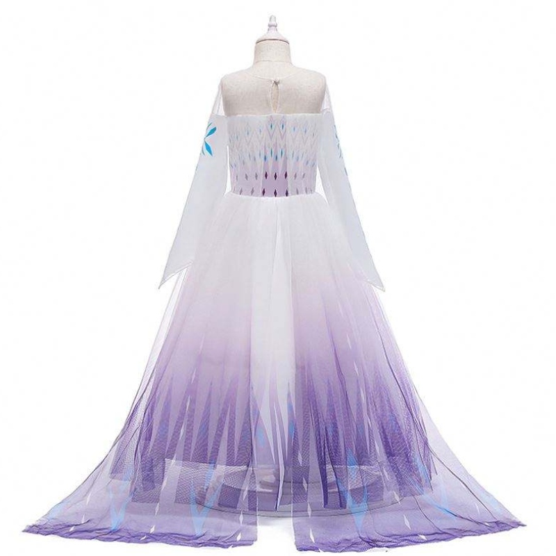 2020 Großhandel Ins Snow Queen Elsa Kleid Prinzessin Mädchen Anna Langes weißes Kleid BX1693