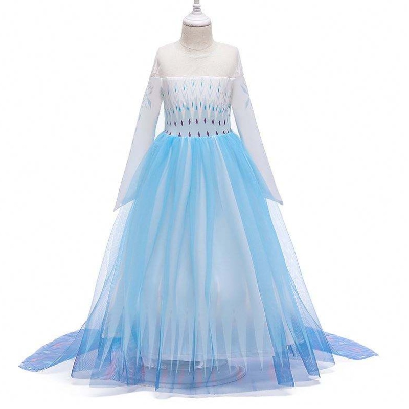 2020 Großhandel Ins Snow Queen Elsa Kleid Prinzessin Mädchen Anna Langes weißes Kleid BX1693