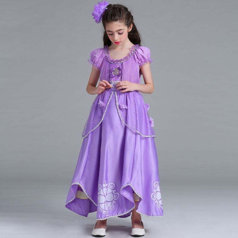 Baige Sophia Rapunzel Kleid Lilac Girl Prinzessin Kleid Performance Halloween Prinzessin Girl Cosplay Kostüm