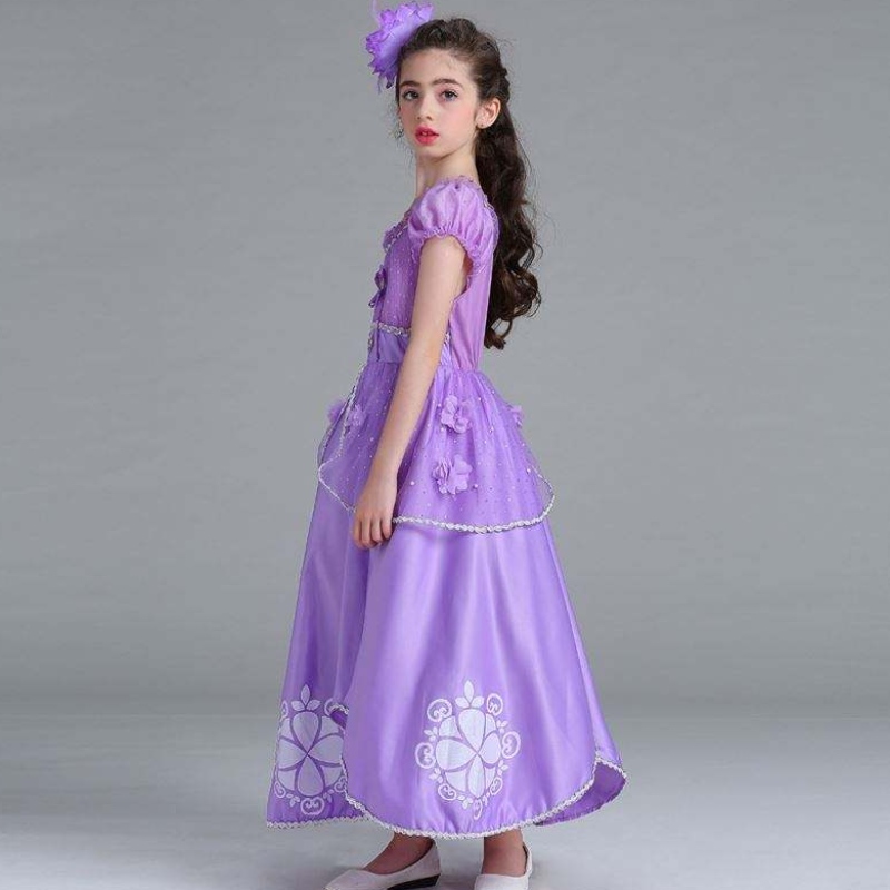 Baige Sophia Rapunzel Kleid Lilac Girl Prinzessin Kleid Performance Halloween Prinzessin Girl Cosplay Kostüm