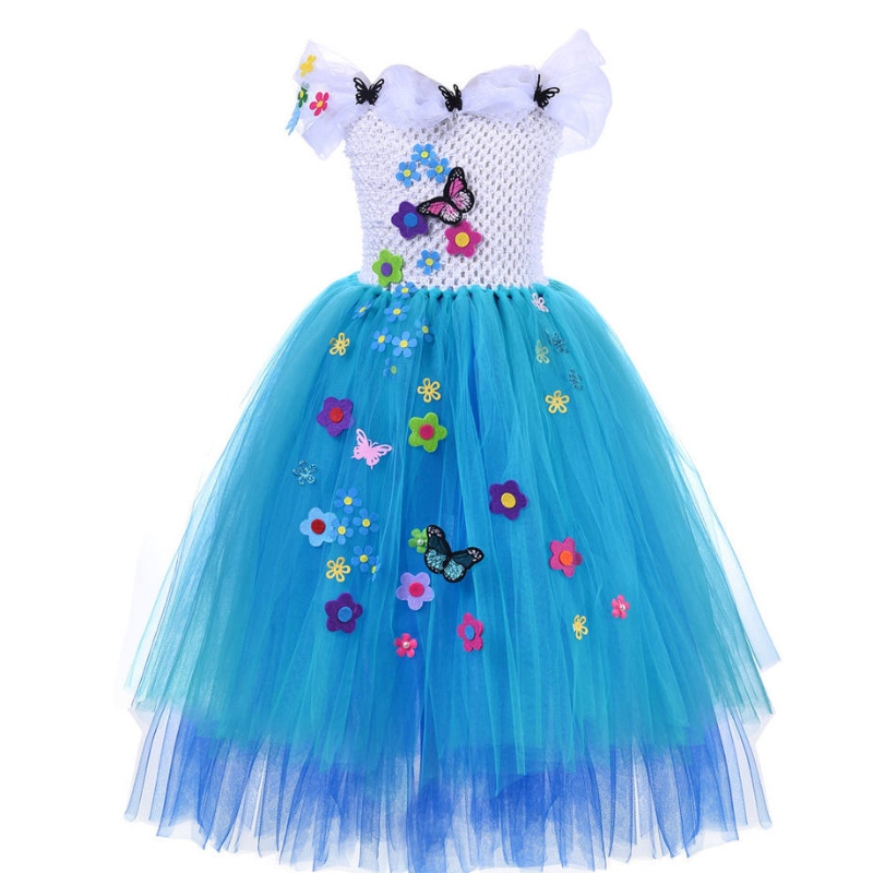 Encanto Mirabel Kostümkleid für Mädchen Cosplay Isabela Madrigal Prinzessin Halloween Kleid mit Gläserohrringe