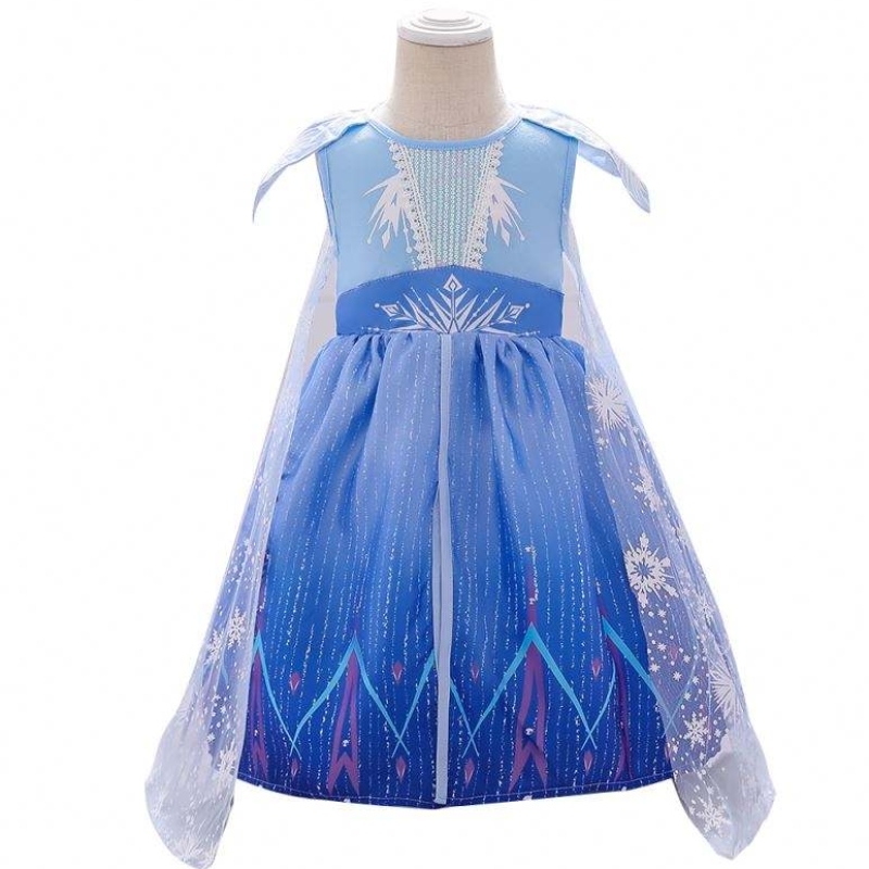 Baige Mädchen Sommerkleid Neugeborenes Baby Elsa 2 Blue Girl Party Kleid BX1730