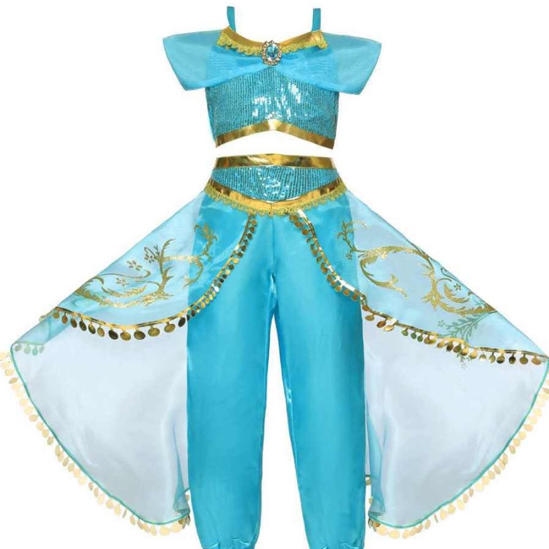 Girls Food Kleid Kinder Halloween Kostüm Cosplay Kleidung Lil Girls Prinzessin Jasmine Partykleid