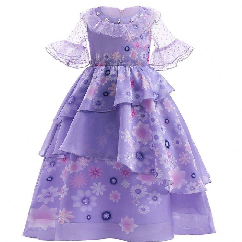 Baige Cosplay Isabella Purple Anime Encanto Kleid Karnevalsparty Prinzessin Kostüm für Mädchen