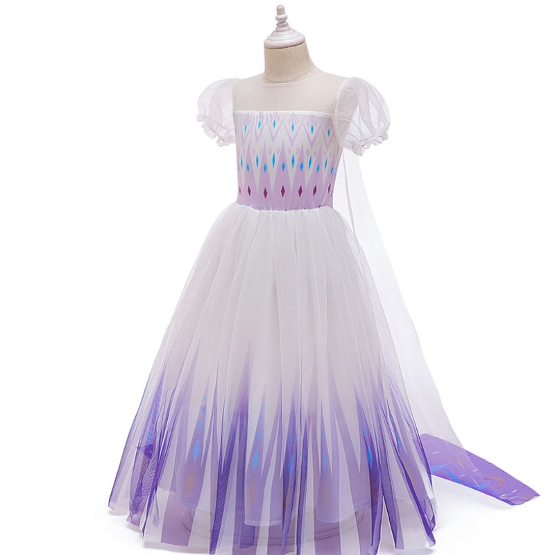 Neue Prinzessin Anna Elsa 2 Kleid für Kinder Geburtstagsfeier Blaue Kleider