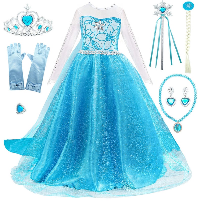 Dieneue Aisha Party Prinzessin Kleid Girls Long Kleid Aisha Prinzessin Kleid mit einem vollen Satz Accessoires