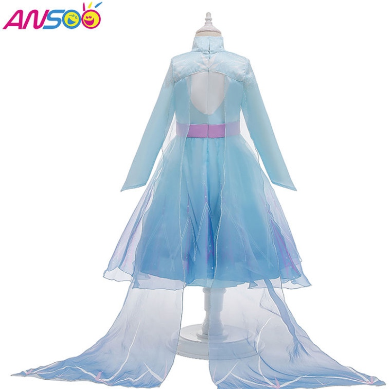 Ansooneueste Kinder Prominente Kleidung Prinzessin Elsa tragen Kleid Halloween Kostüme für Mädchen